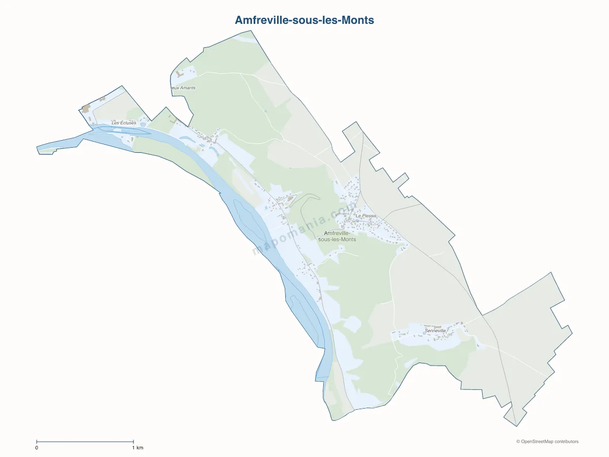Carte de Amfreville-sous-les-Monts à personnaliser