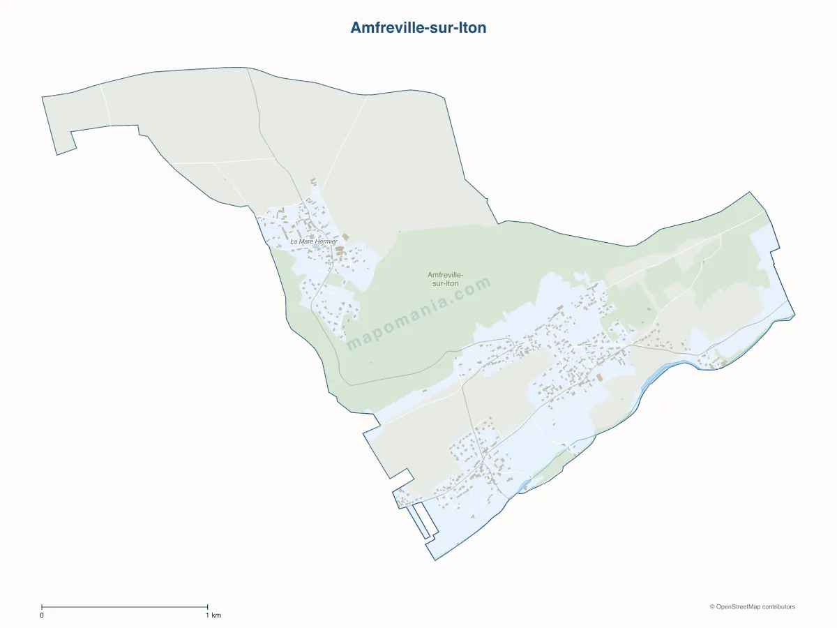 Carte de Amfreville-sur-Iton à personnaliser