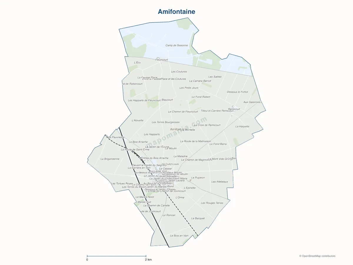 Carte de Amifontaine à personnaliser