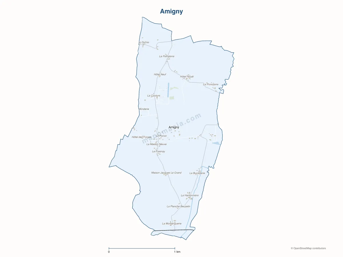 Carte de Amigny à personnaliser