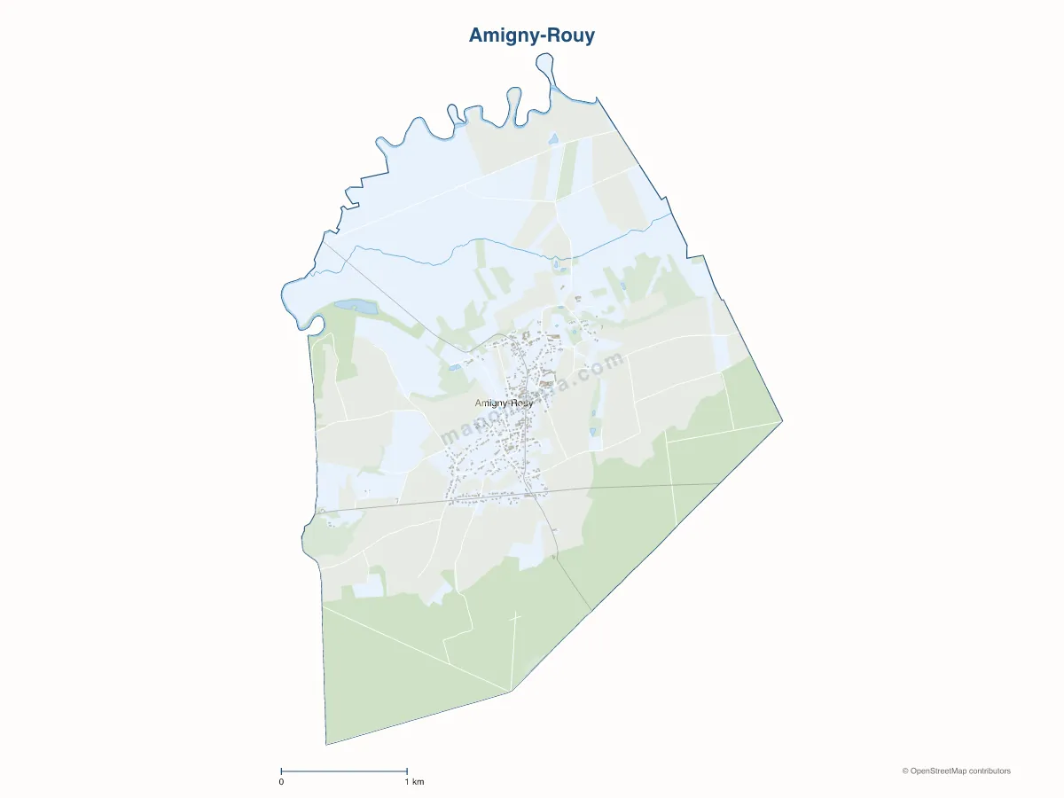 Carte de Amigny-Rouy à personnaliser