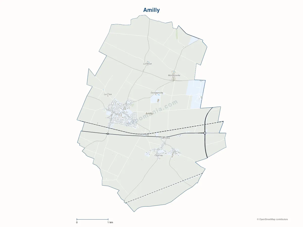 Carte de Amilly à personnaliser