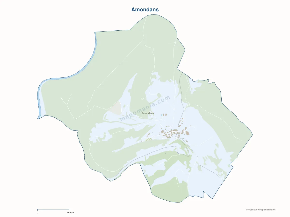 Carte de Amondans à personnaliser