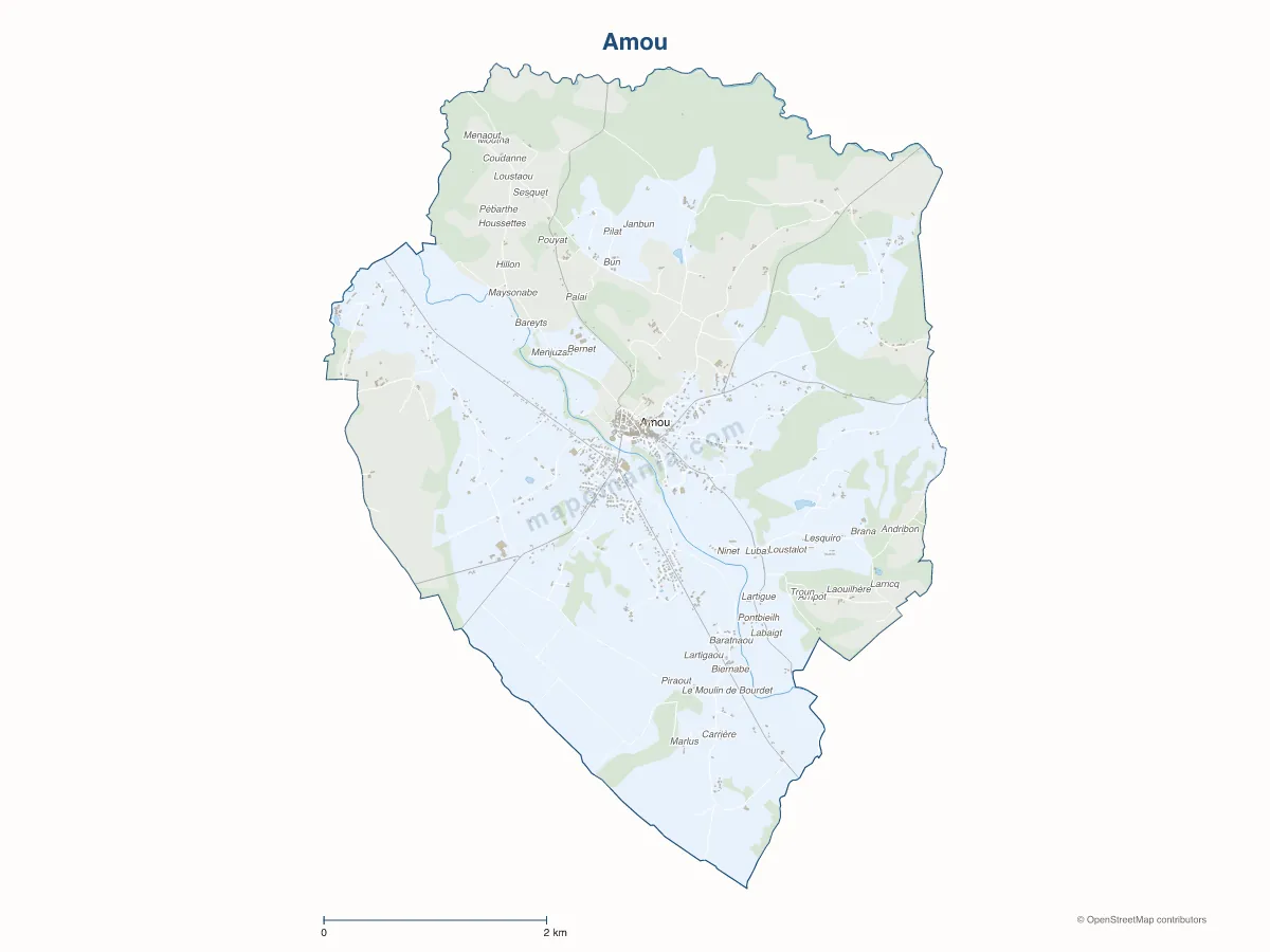 Carte de Amou à personnaliser