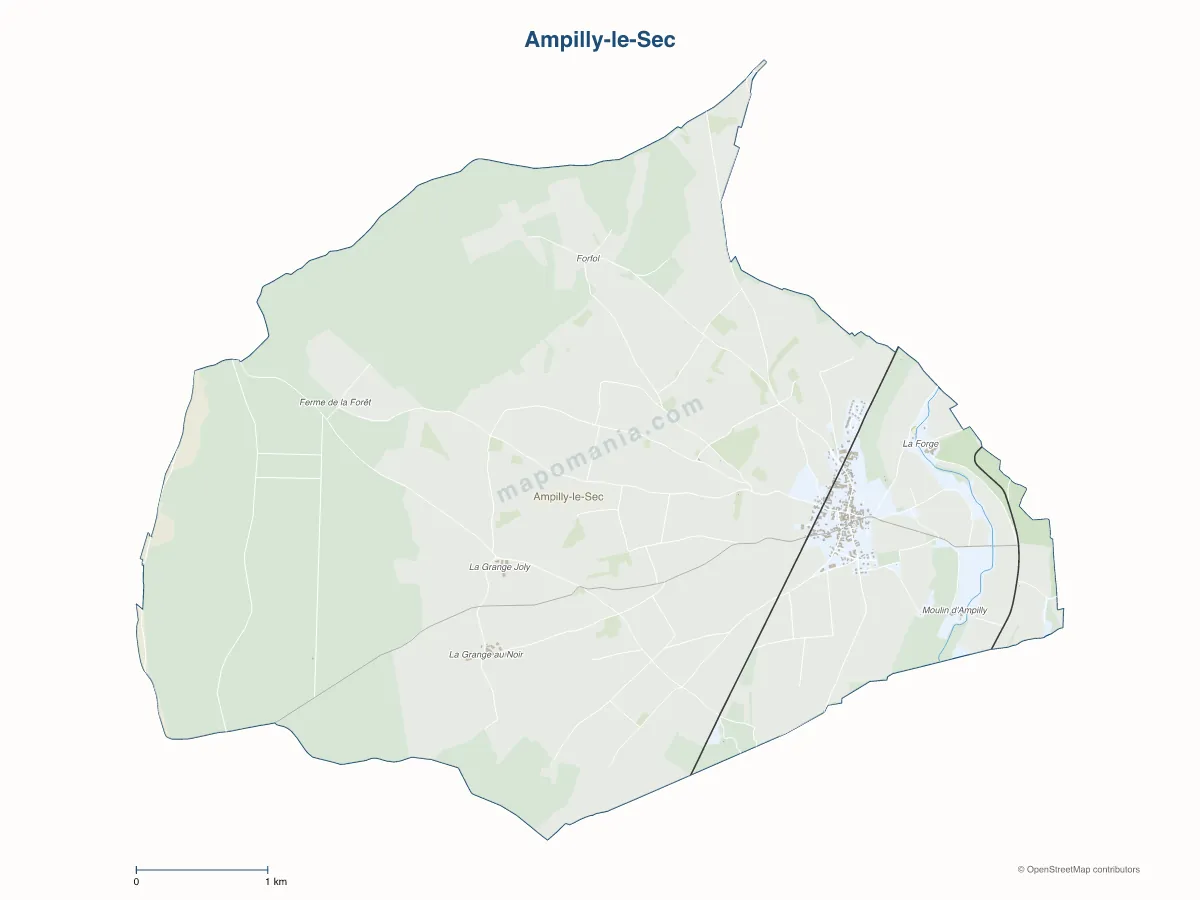 Carte de Ampilly-le-Sec à personnaliser