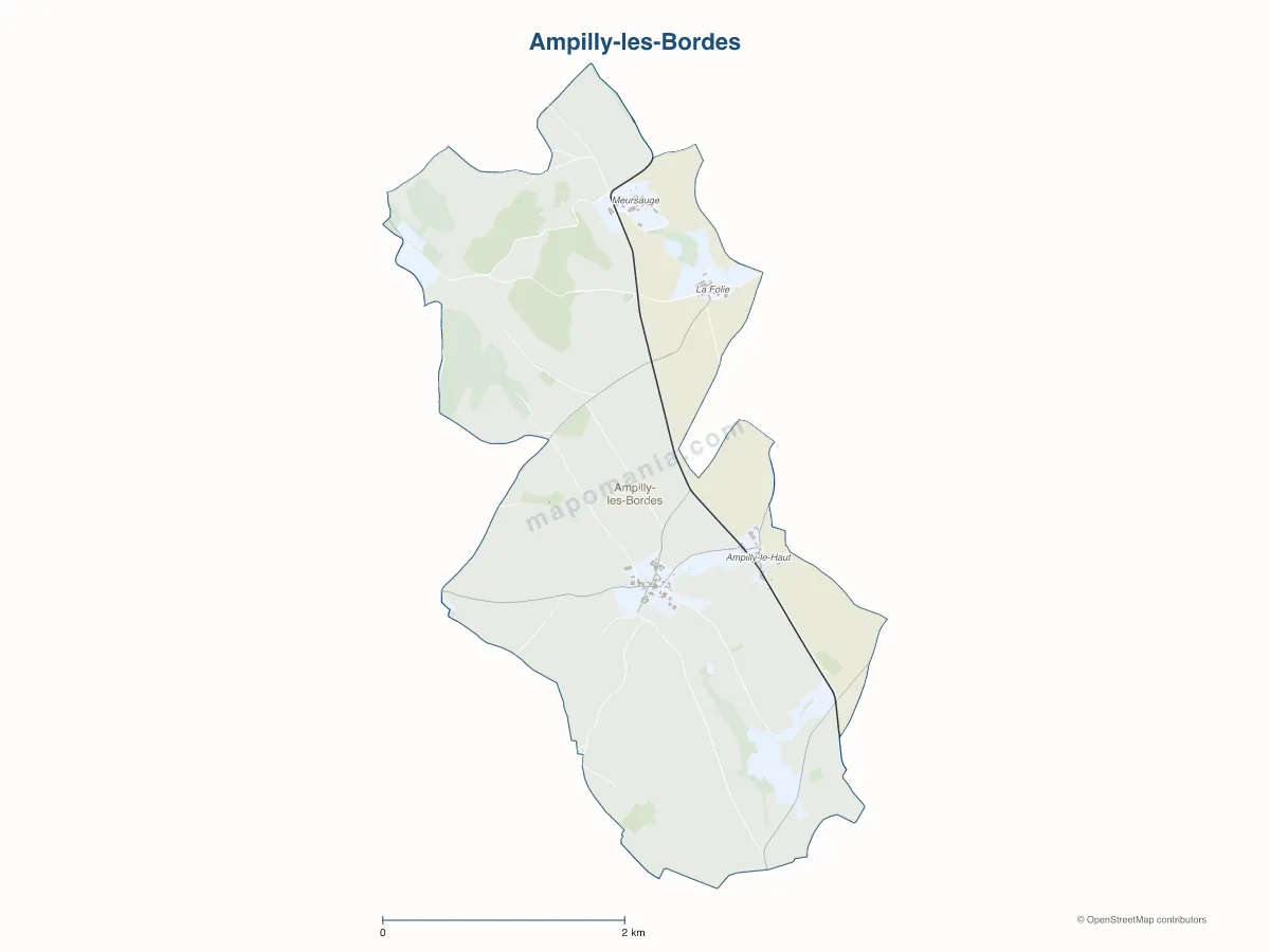 Carte de Ampilly-les-Bordes à personnaliser
