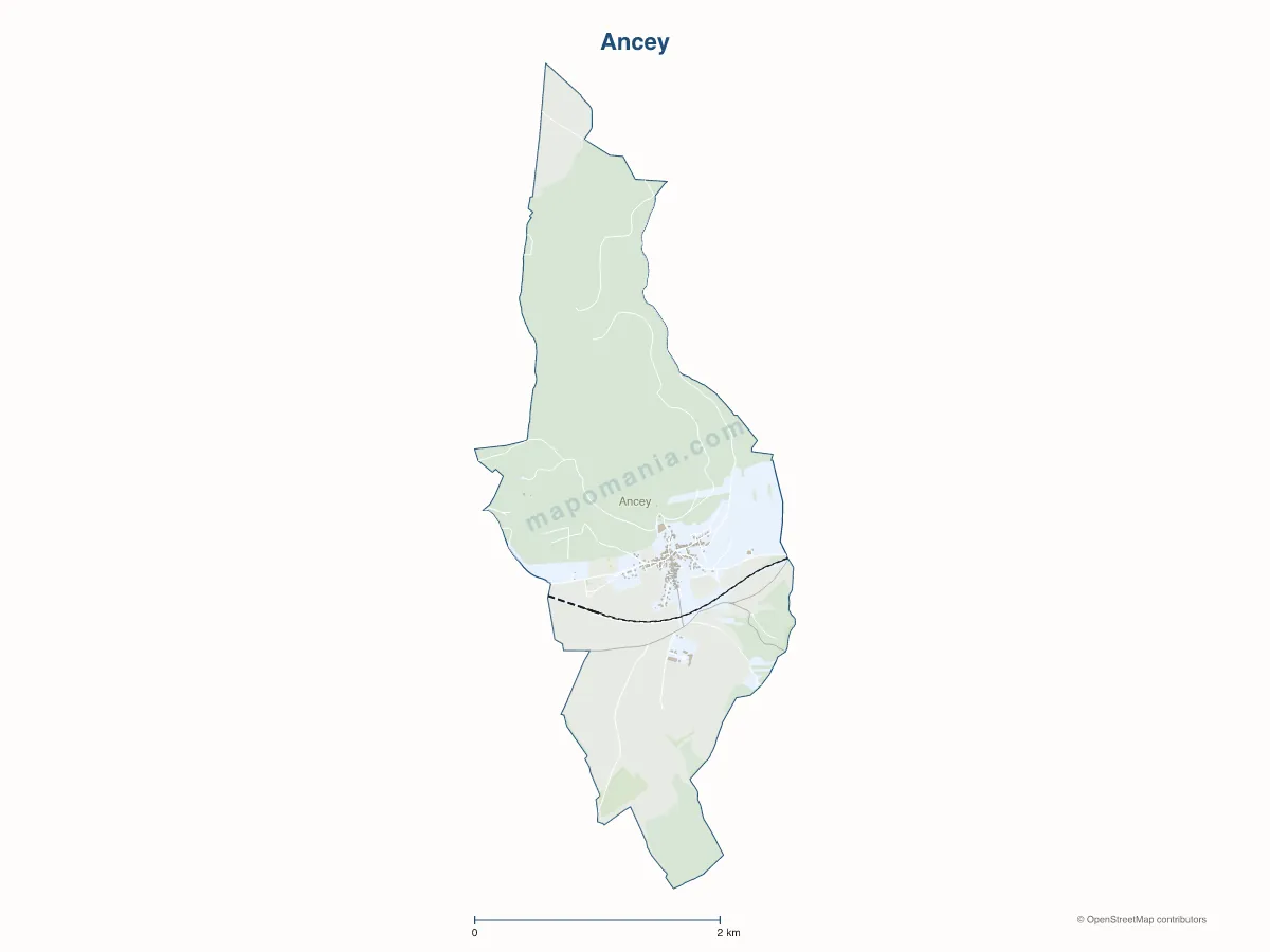 Carte de Ancey à personnaliser