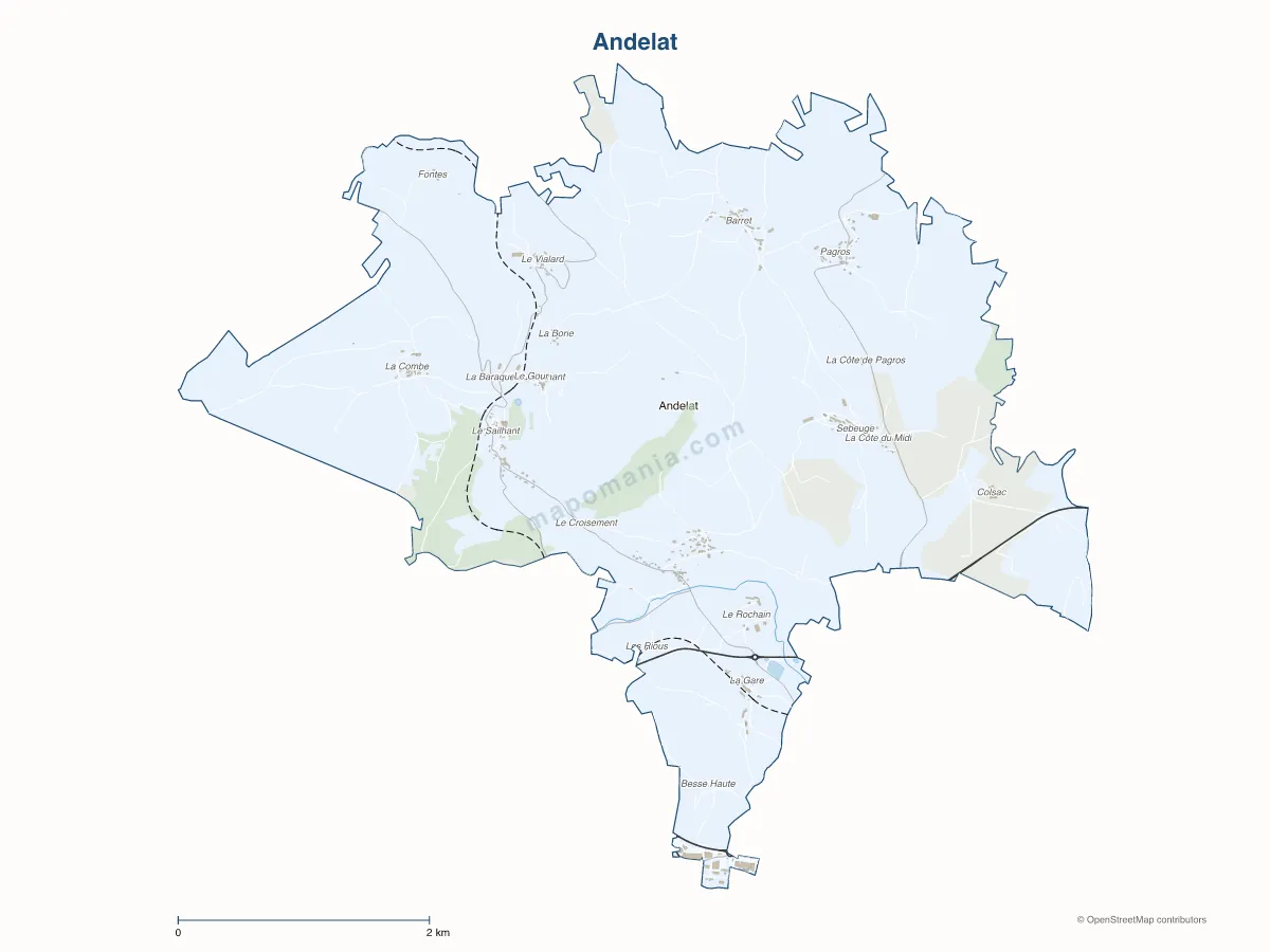 Carte de Andelat à personnaliser
