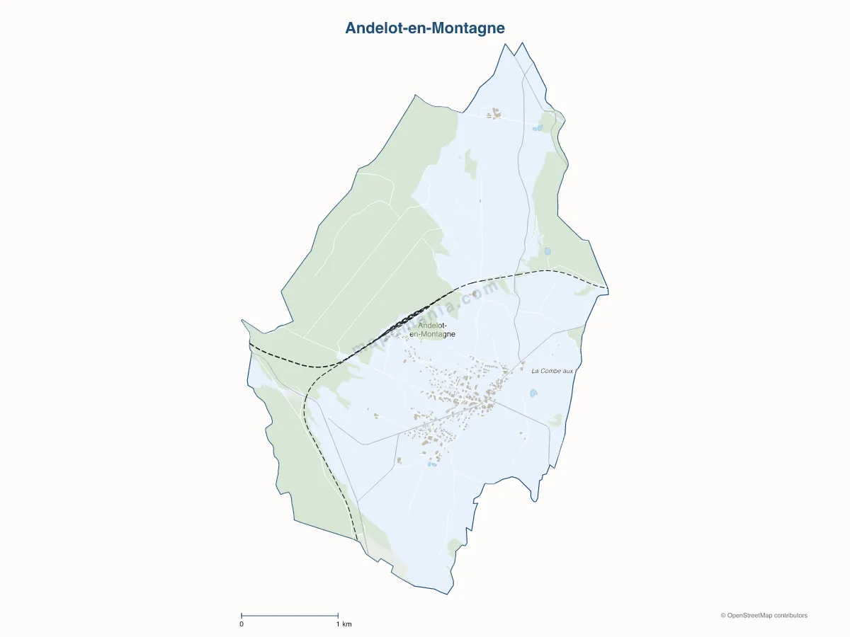 Carte de Andelot-en-Montagne à personnaliser