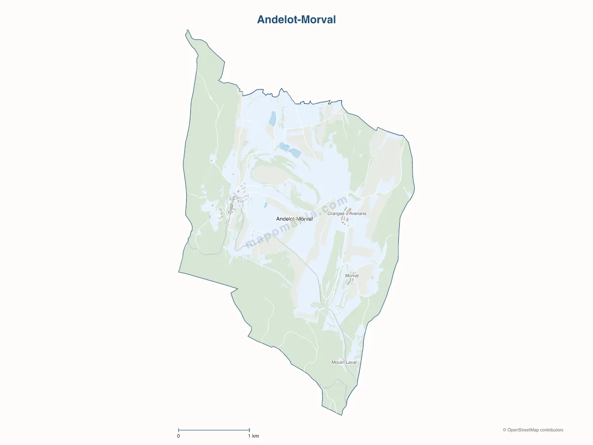 Carte de Andelot-Morval à personnaliser