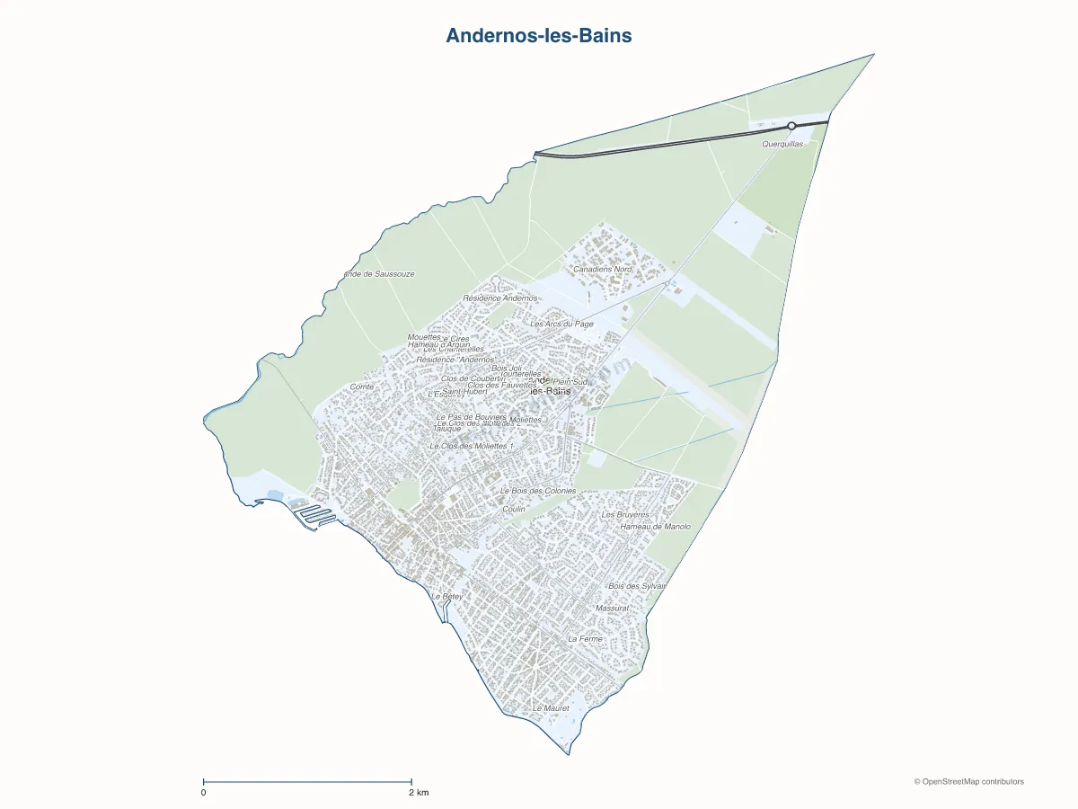 Carte de Andernos-les-Bains à personnaliser