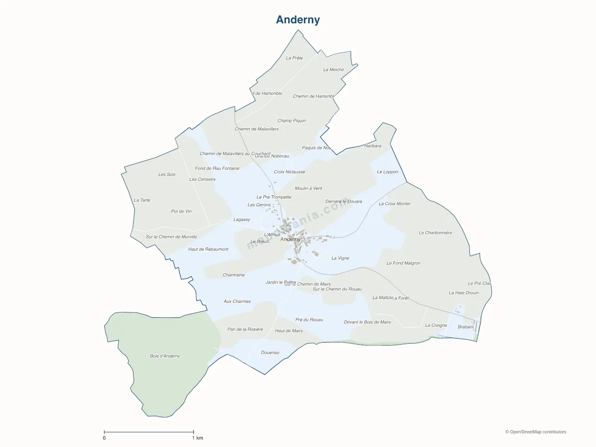 Carte de Anderny à personnaliser