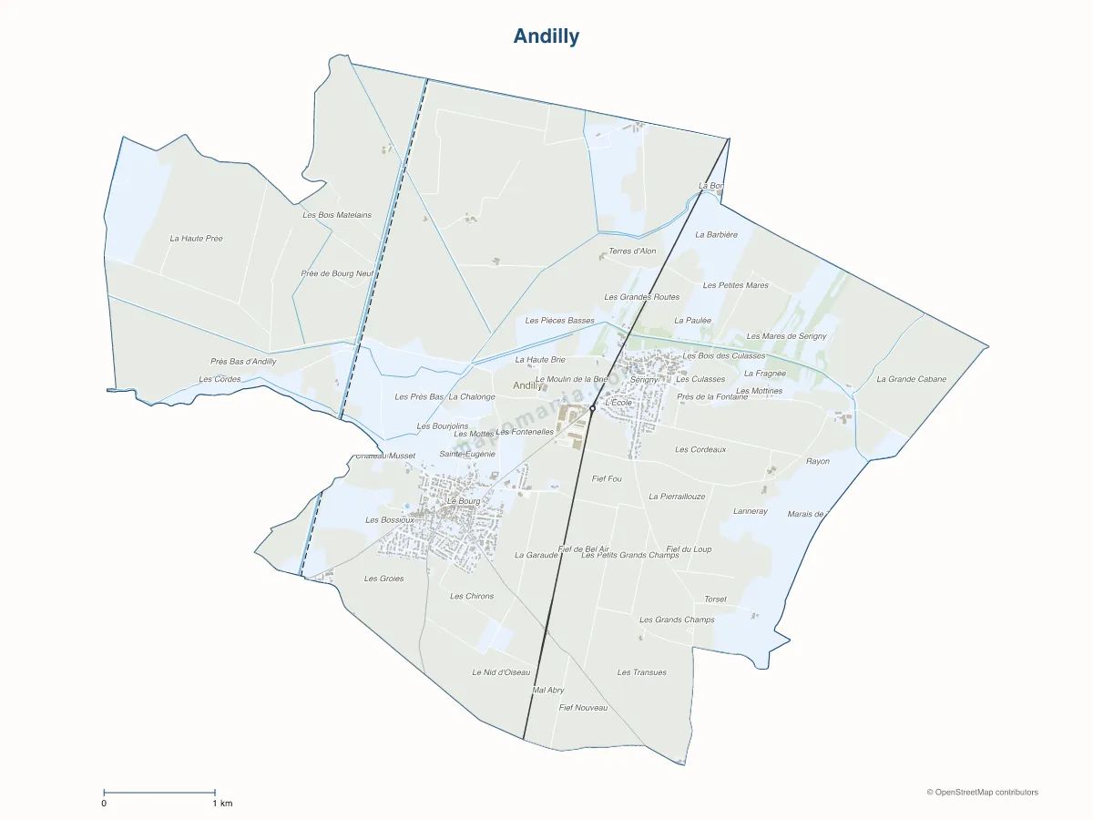 Carte de Andilly à personnaliser