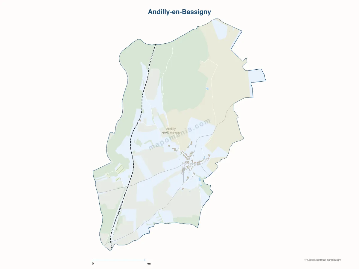 Carte de Andilly-en-Bassigny à personnaliser