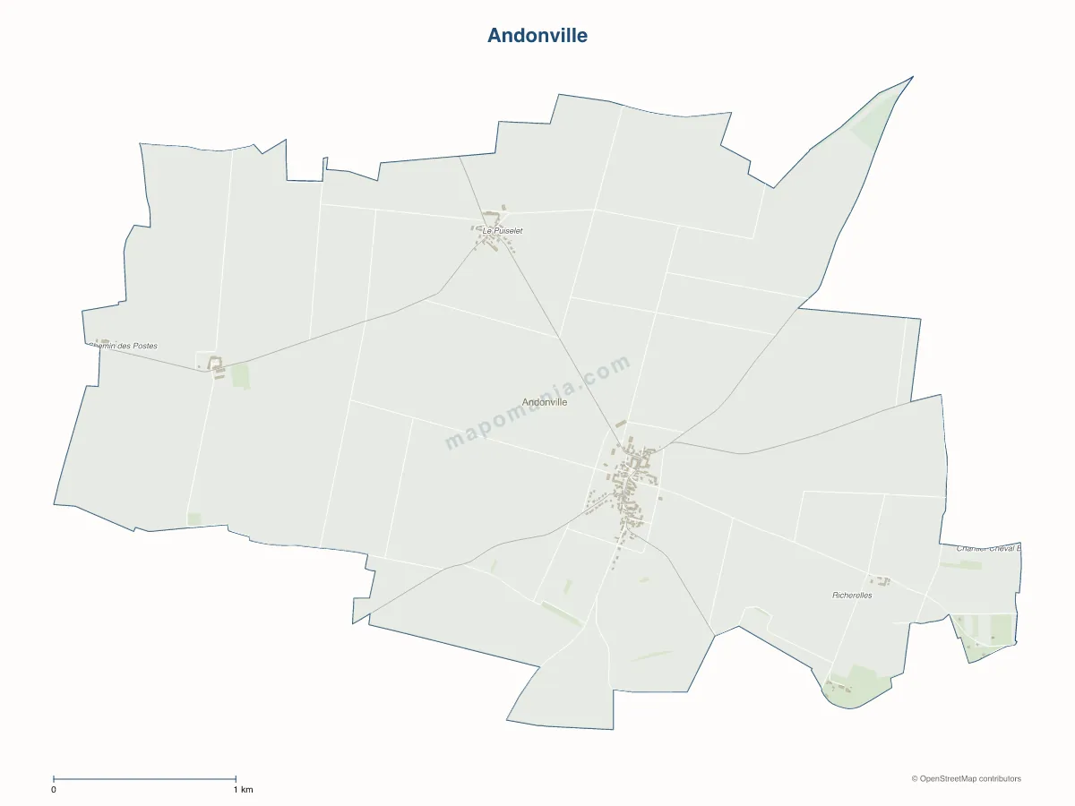 Carte de Andonville à personnaliser