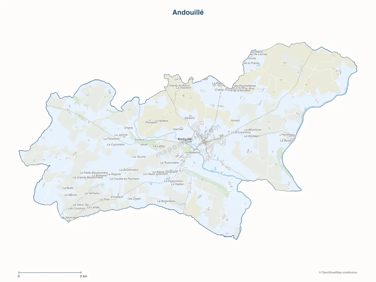 Carte de Andouillé à personnaliser