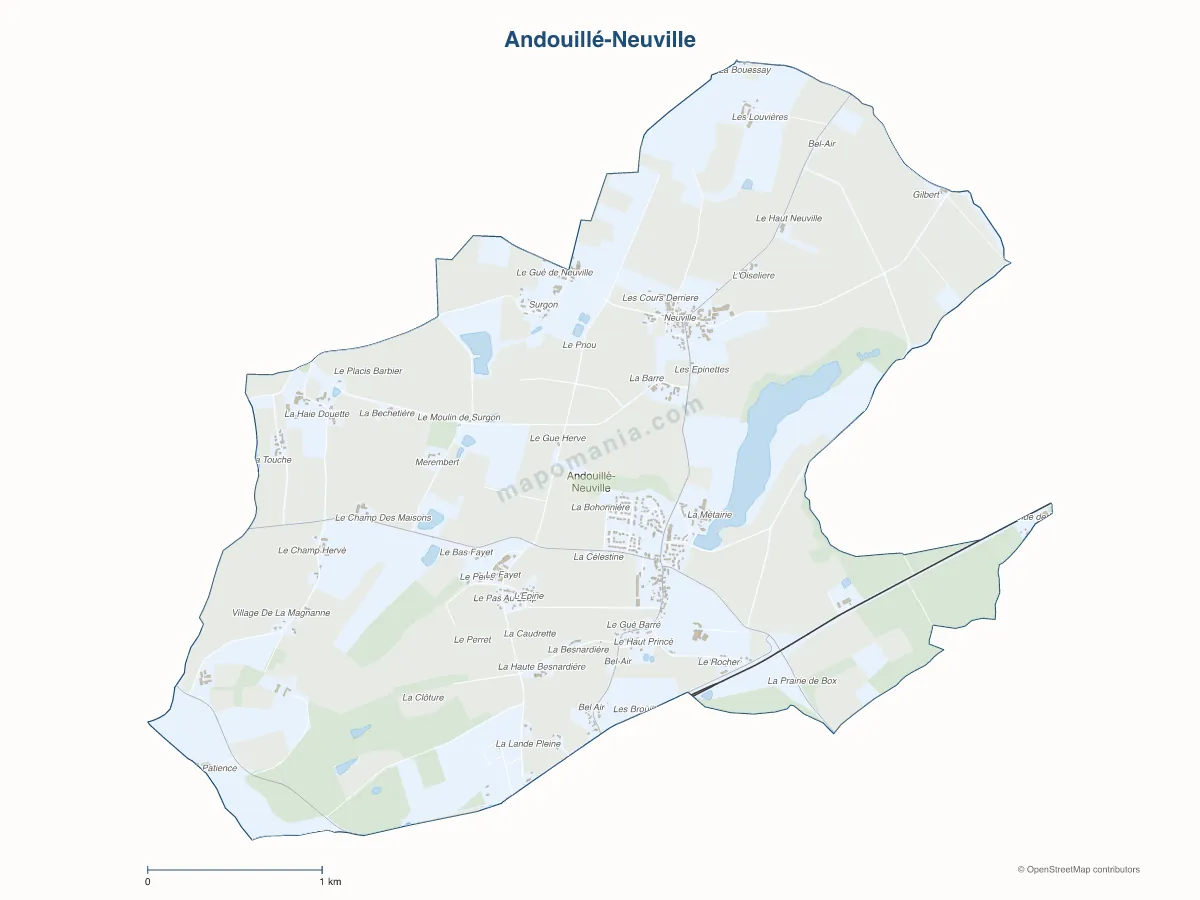 Carte de Andouillé-Neuville à personnaliser