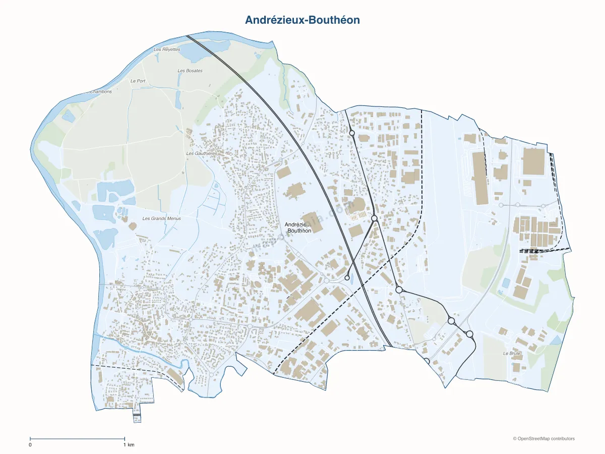 Carte de Andrézieux-Bouthéon à personnaliser