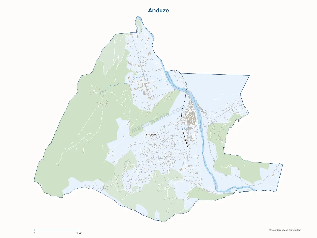 Carte de Anduze à personnaliser
