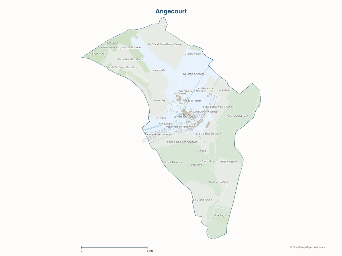 Carte de Angecourt à personnaliser