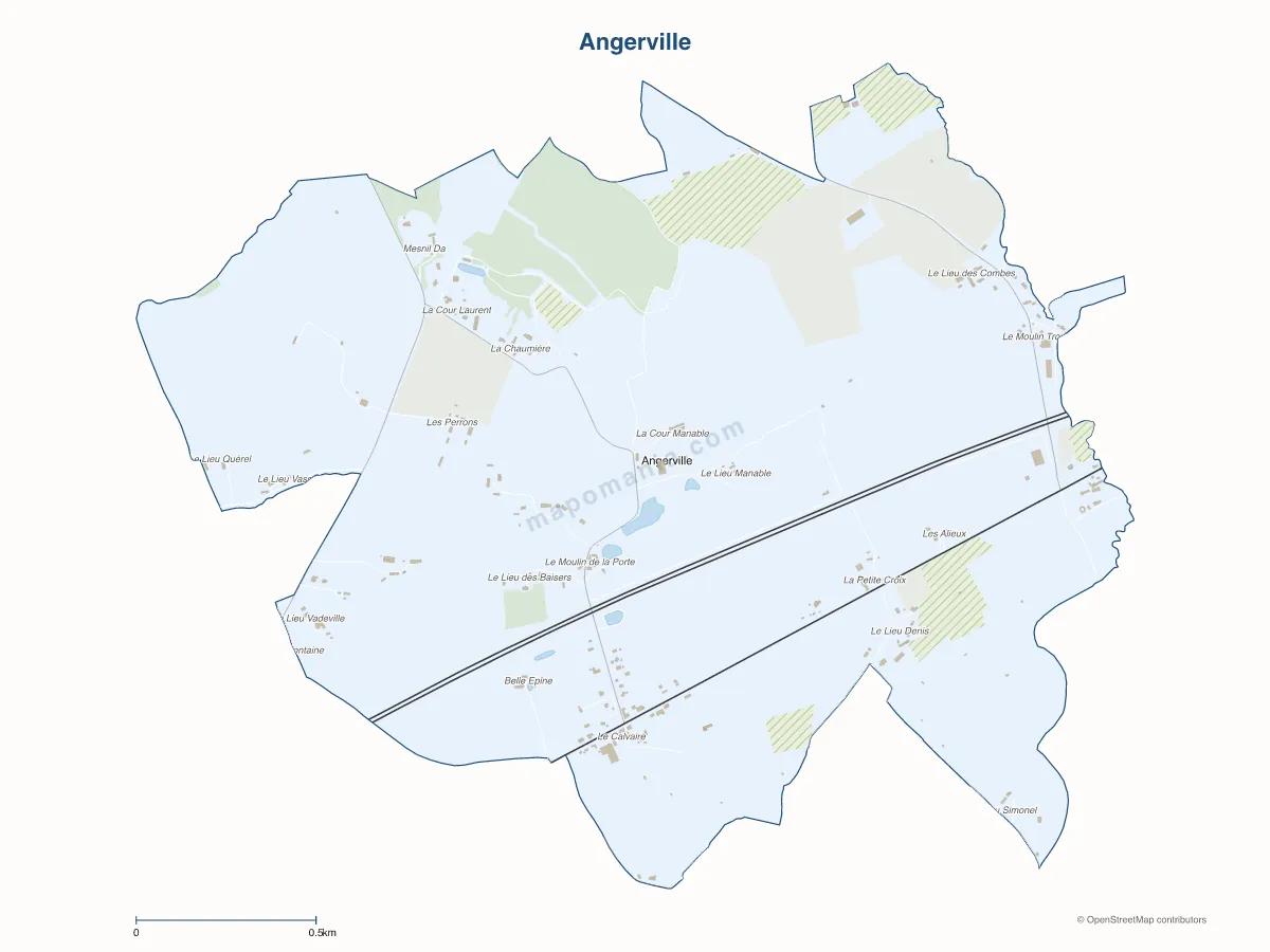 Carte de Angerville à personnaliser