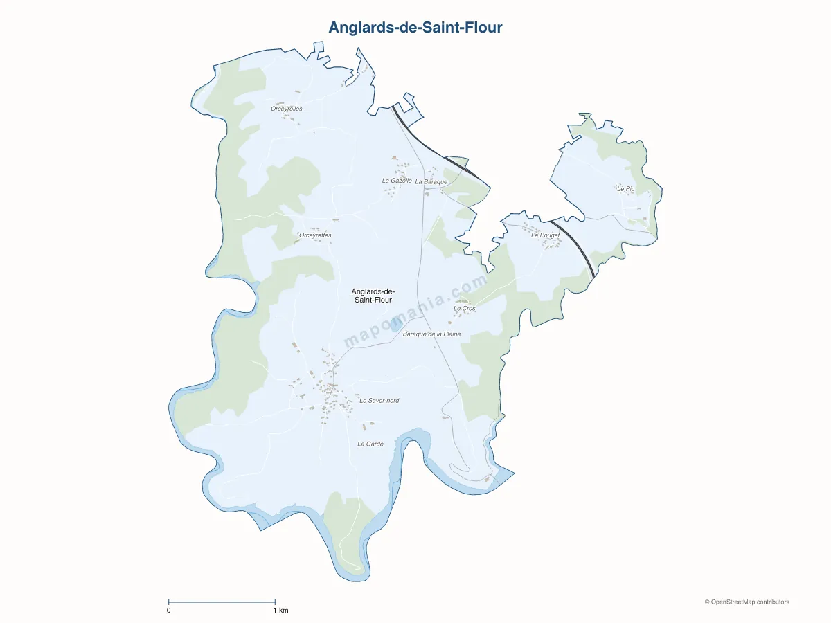 Carte de Anglards-de-Saint-Flour à personnaliser