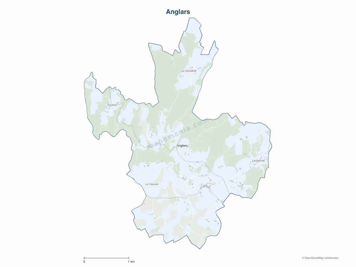Carte de Anglars à personnaliser
