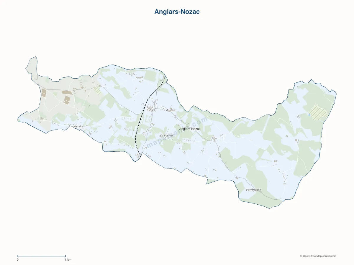 Carte de Anglars-Nozac à personnaliser