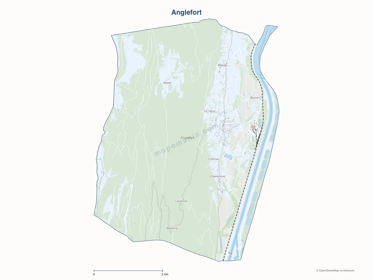 Carte de Anglefort à personnaliser
