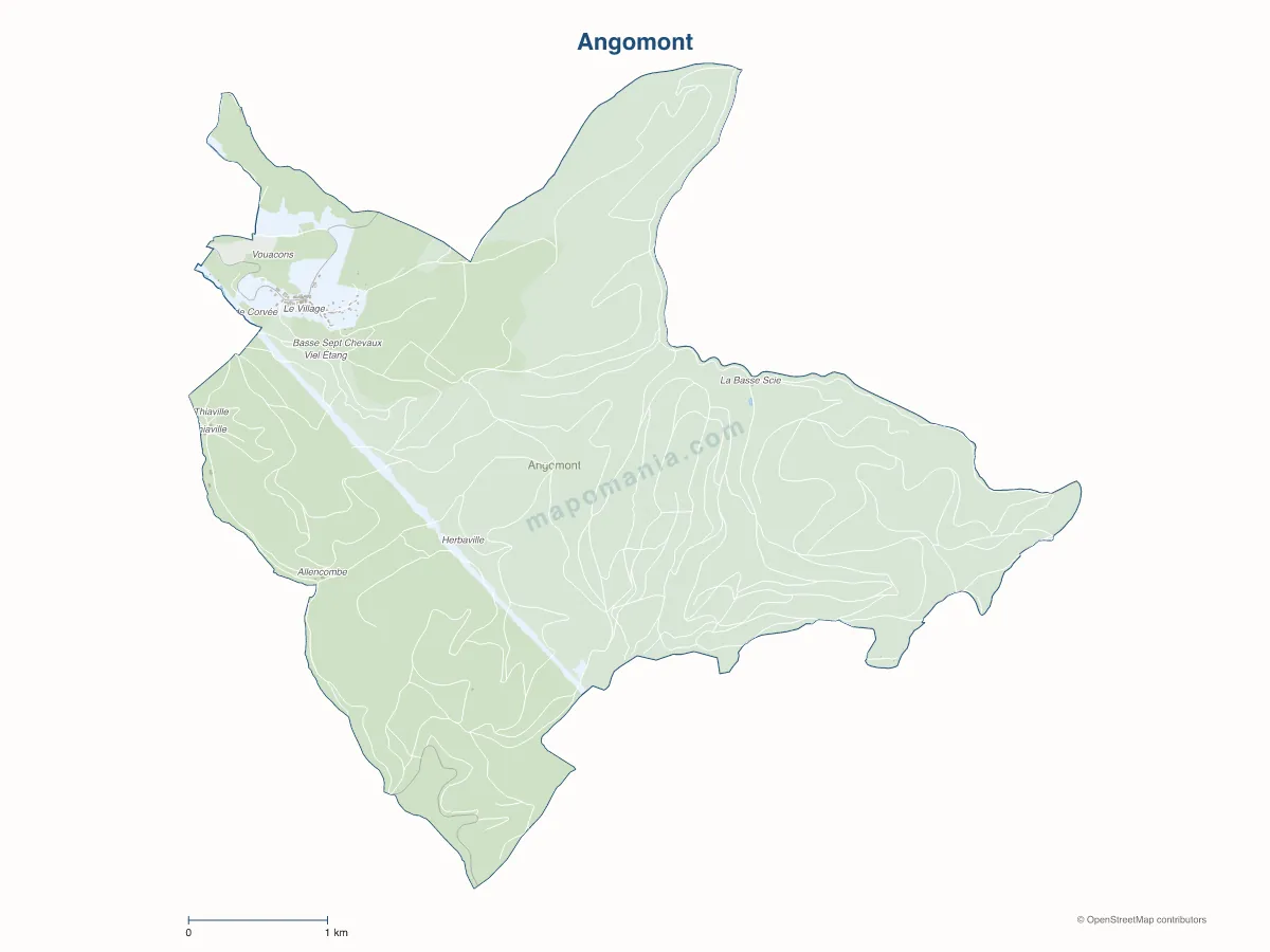 Carte de Angomont à personnaliser