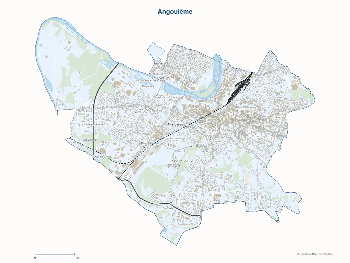 Carte de Angoulême à personnaliser