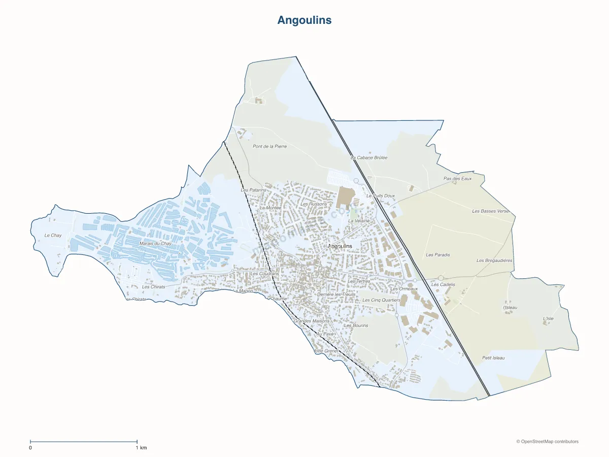 Carte de Angoulins à personnaliser