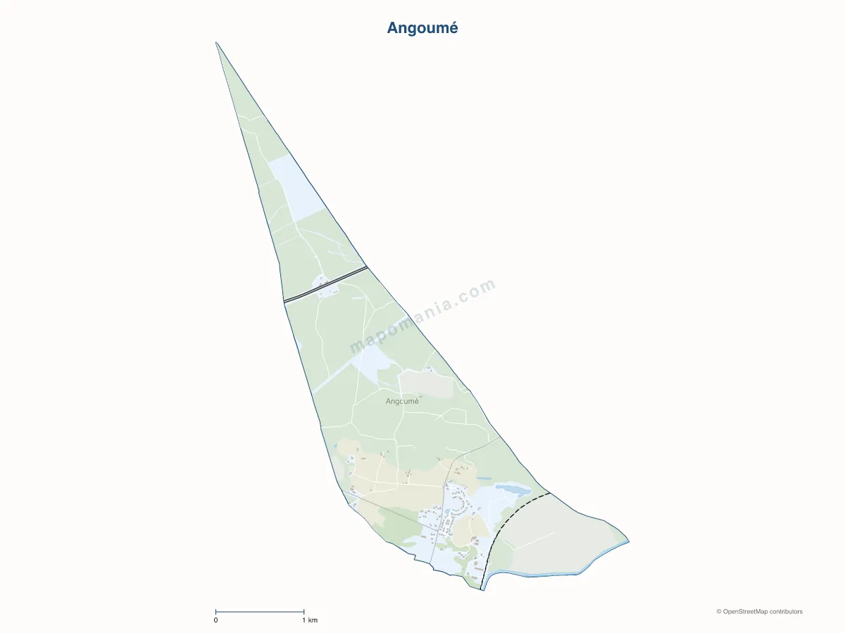 Carte de Angoumé à personnaliser