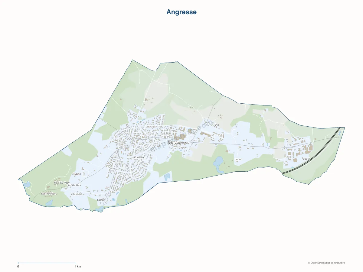Carte de Angresse à personnaliser