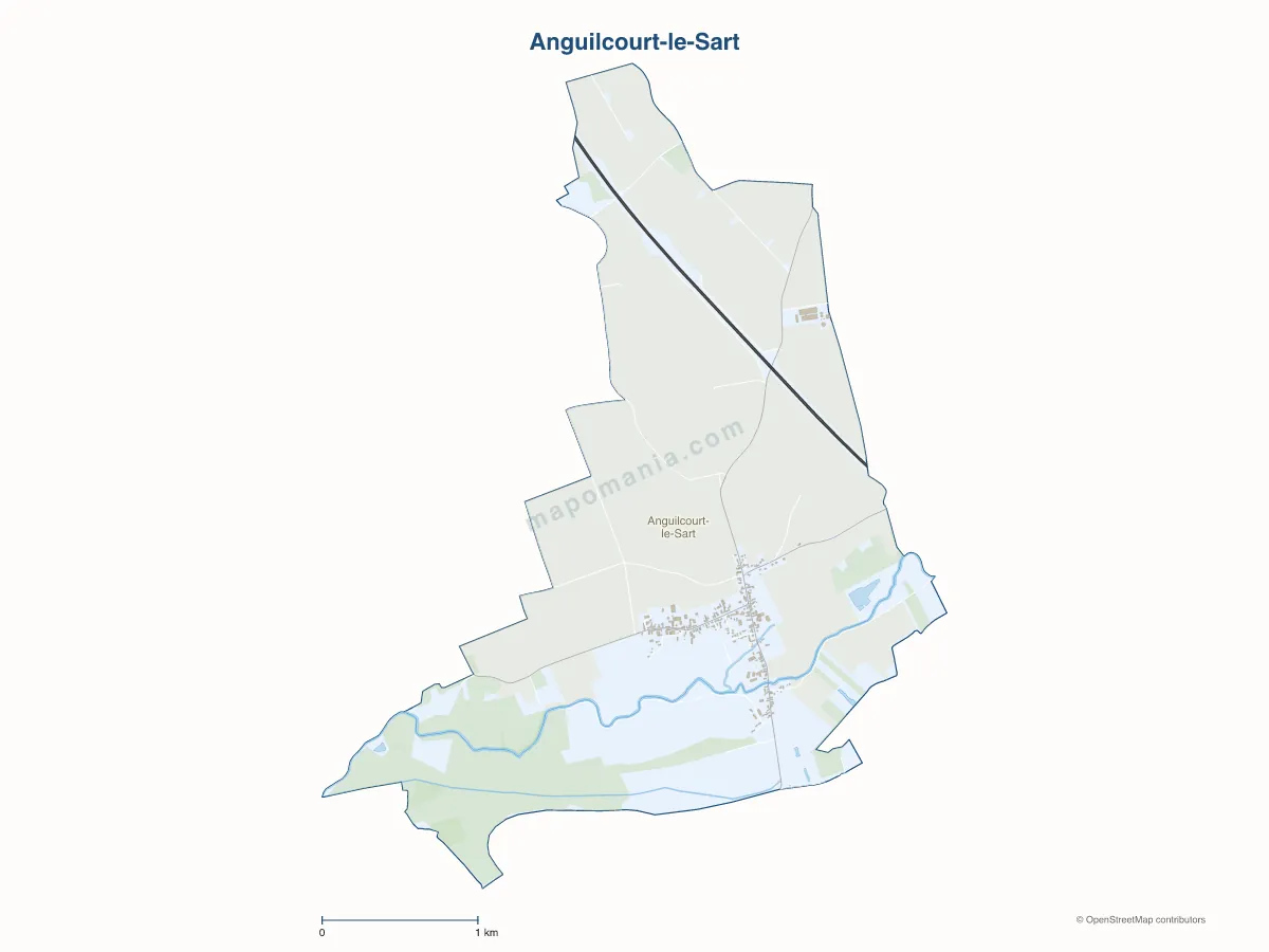 Carte de Anguilcourt-le-Sart à personnaliser