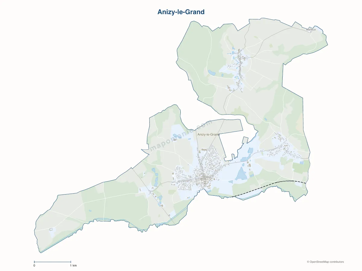 Carte de Anizy-le-Grand à personnaliser