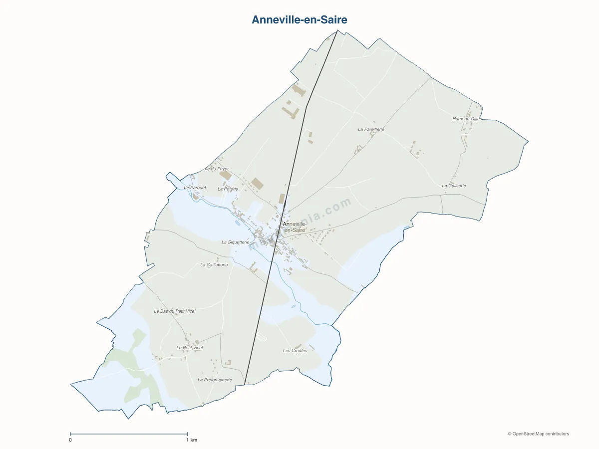 Carte de Anneville-en-Saire à personnaliser