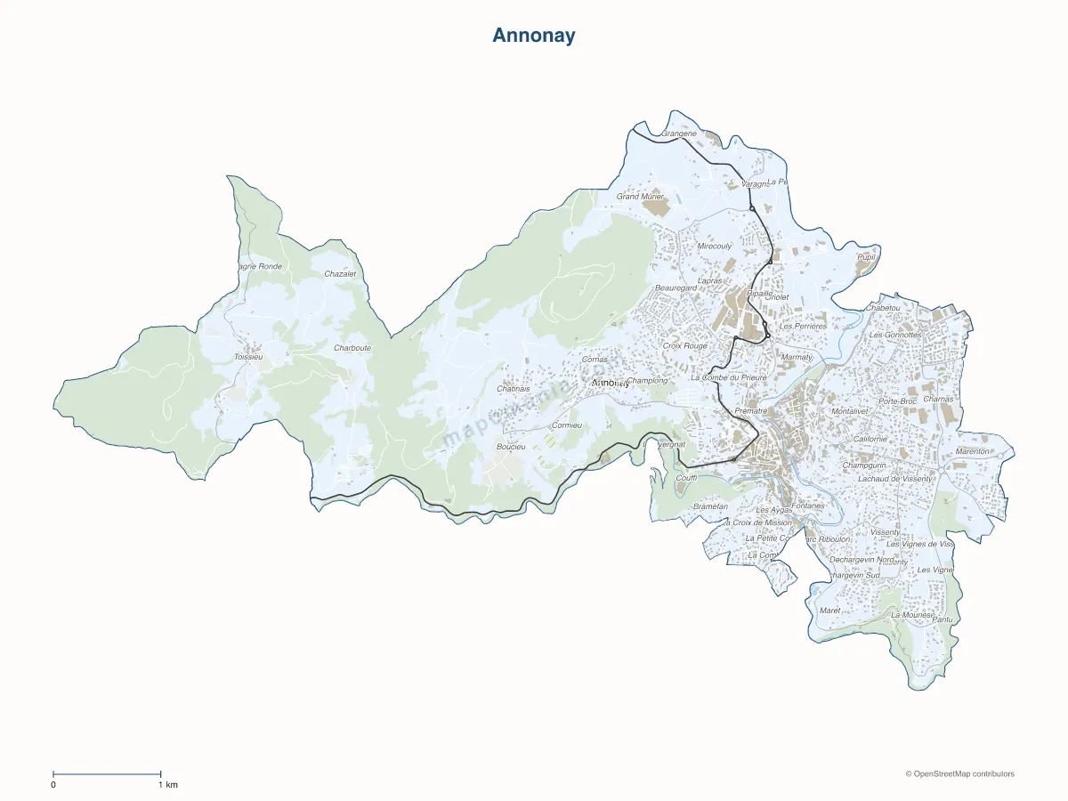 Carte de Annonay à personnaliser