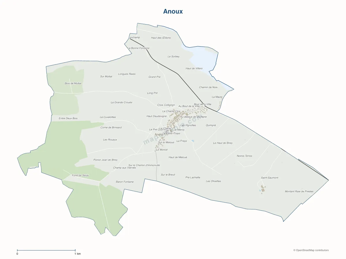 Carte de Anoux à personnaliser