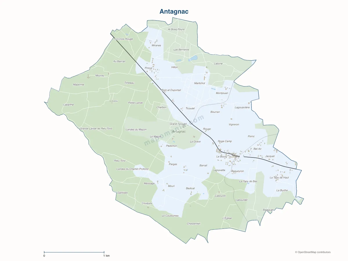 Carte de Antagnac à personnaliser