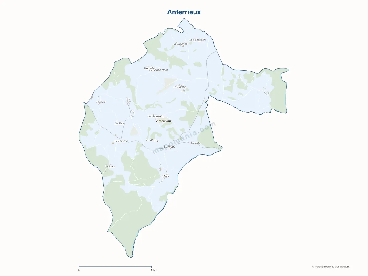 Carte de Anterrieux à personnaliser