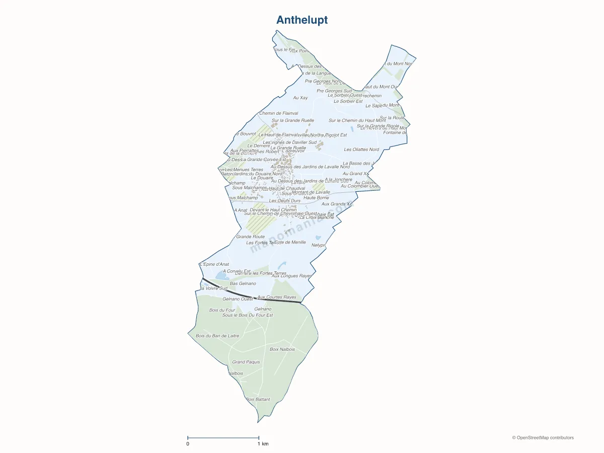 Carte de Anthelupt à personnaliser
