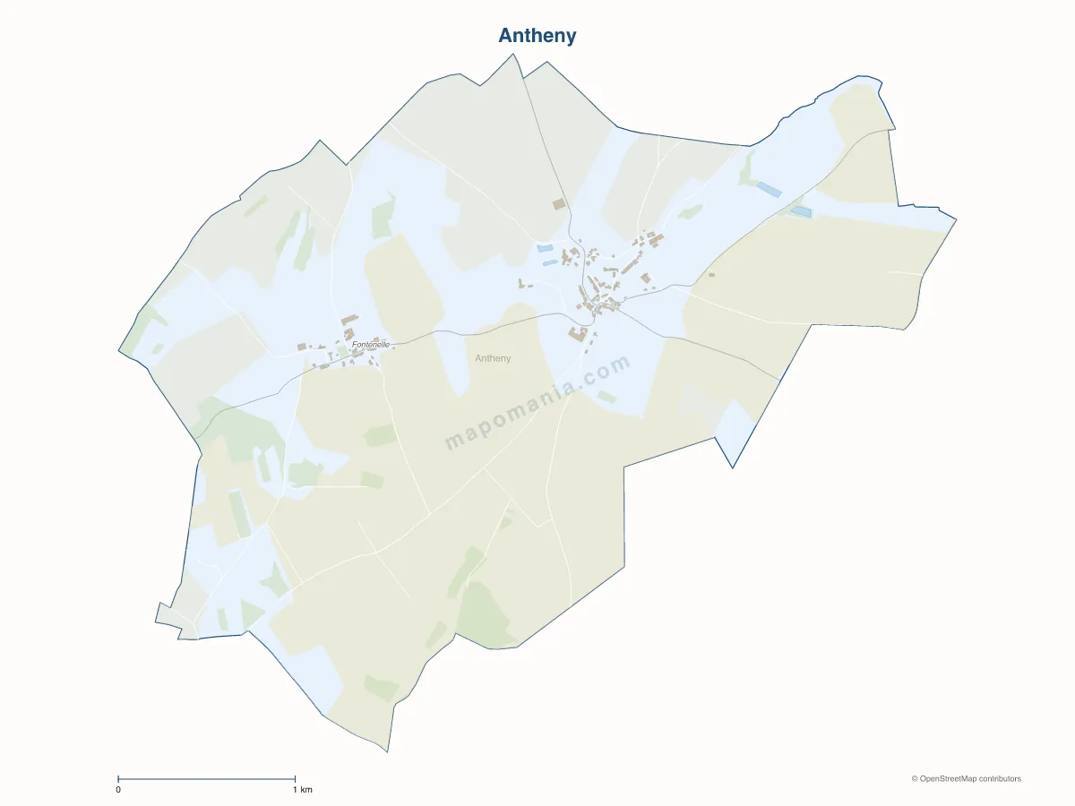 Carte de Antheny à personnaliser