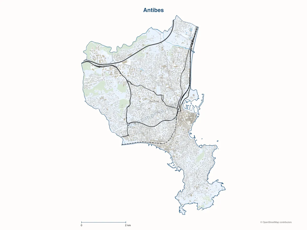 Carte de Antibes à personnaliser