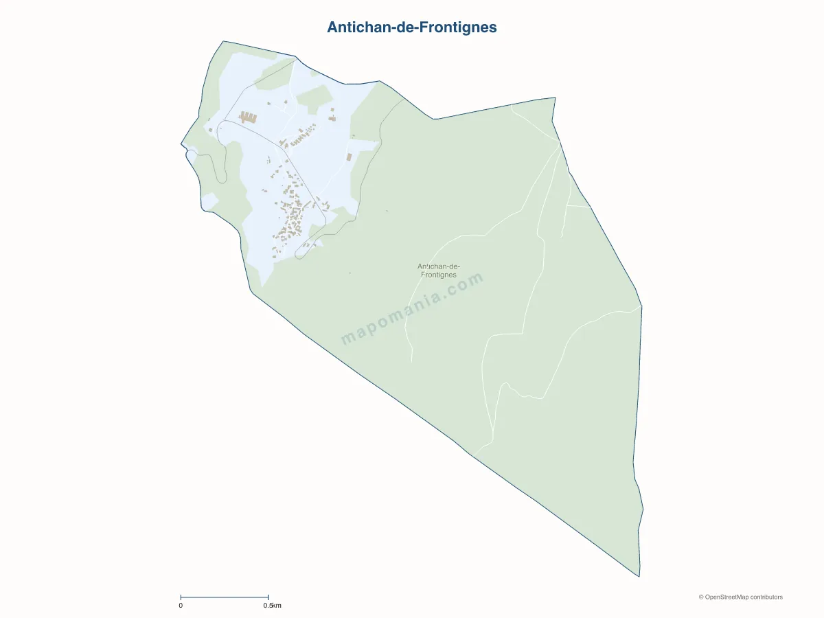 Carte de Antichan-de-Frontignes à personnaliser