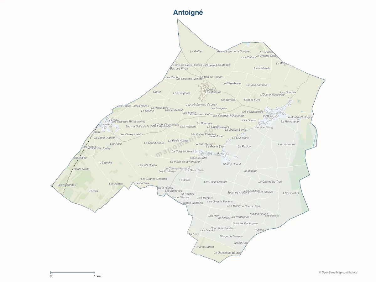 Carte de Antoigné à personnaliser