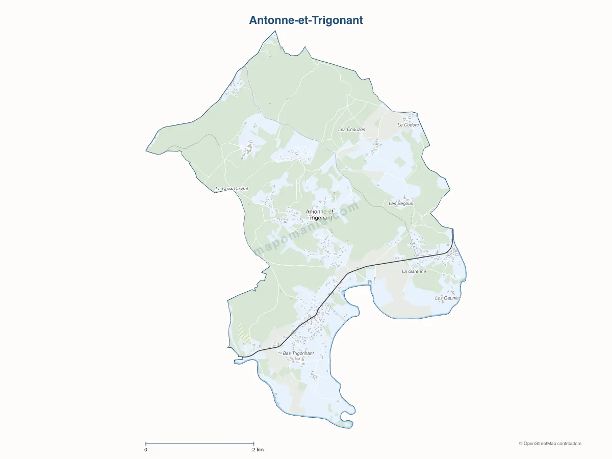 Carte de Antonne-et-Trigonant à personnaliser