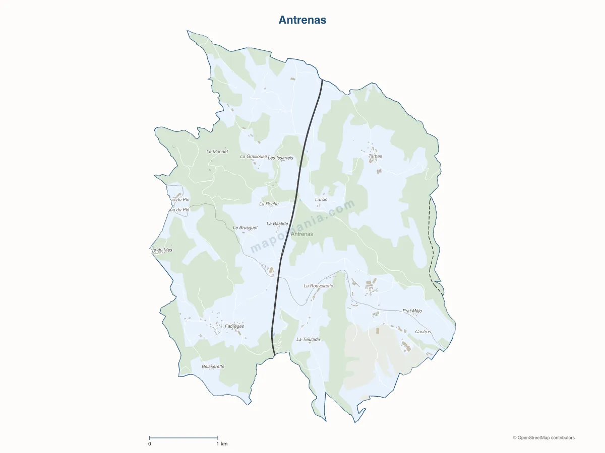 Carte de Antrenas à personnaliser