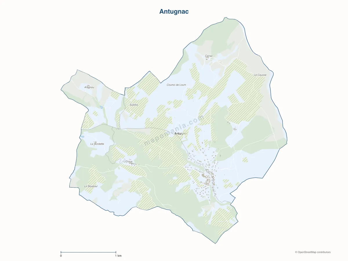 Carte de Antugnac à personnaliser