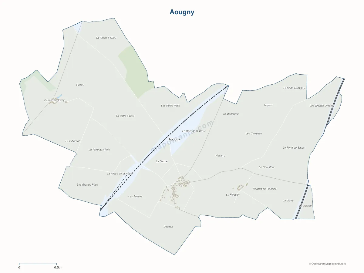 Carte de Aougny à personnaliser